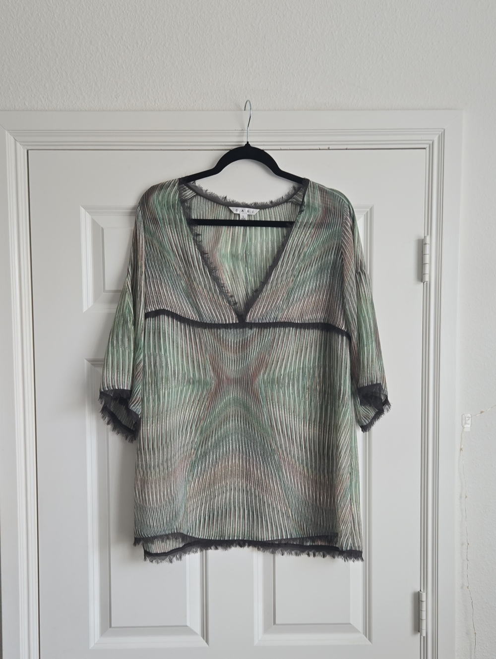 CAbi Striped Pleated Tunic Top
